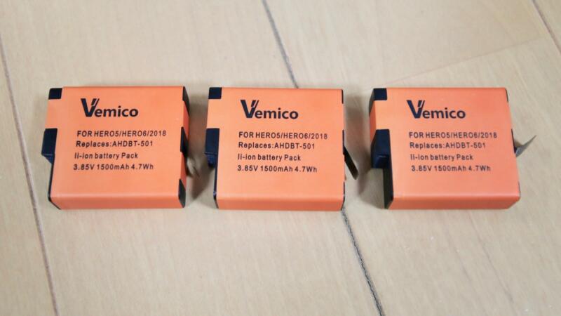 Vemico gopro バッテリー ゴープロ 充電器 Hero 7