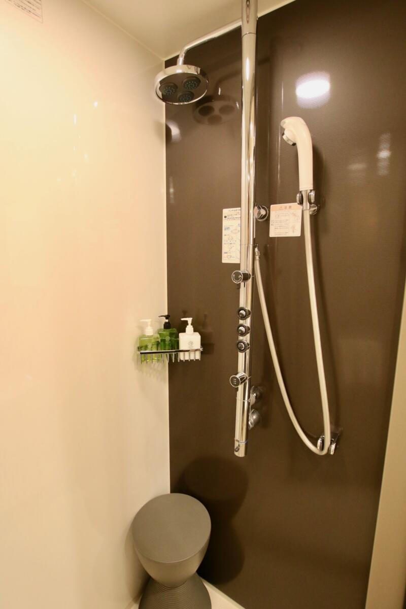 ホテル龍名館東京　国産のシャワーヘッド「nude（ヌード）」のハンドシャワー