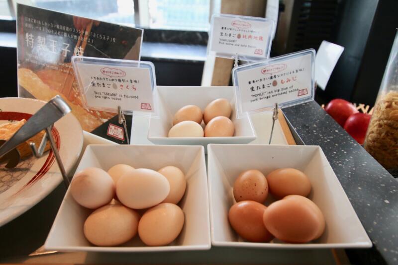 ホテル龍名館東京　生卵は「比内地鶏」「さくら」「もみじ」の3種類も