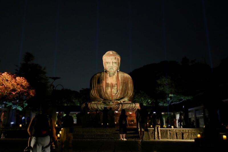 かまくら長谷の灯かり 鎌倉大仏殿高徳院 大仏様 ライトアップ