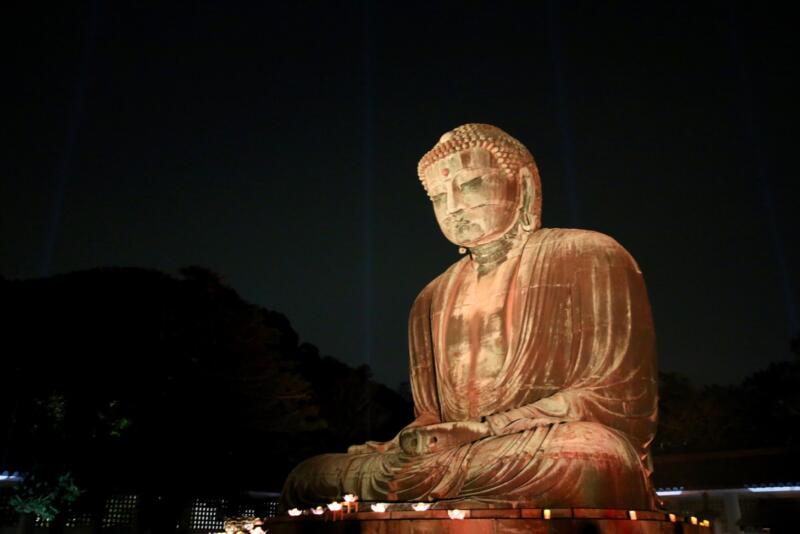 かまくら長谷の灯かり 鎌倉大仏殿高徳院 大仏様ライトアップ