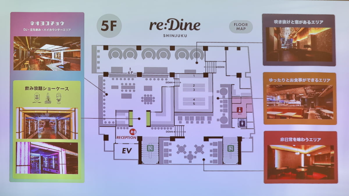 24時間楽しめる！「reDine 新宿」館内図