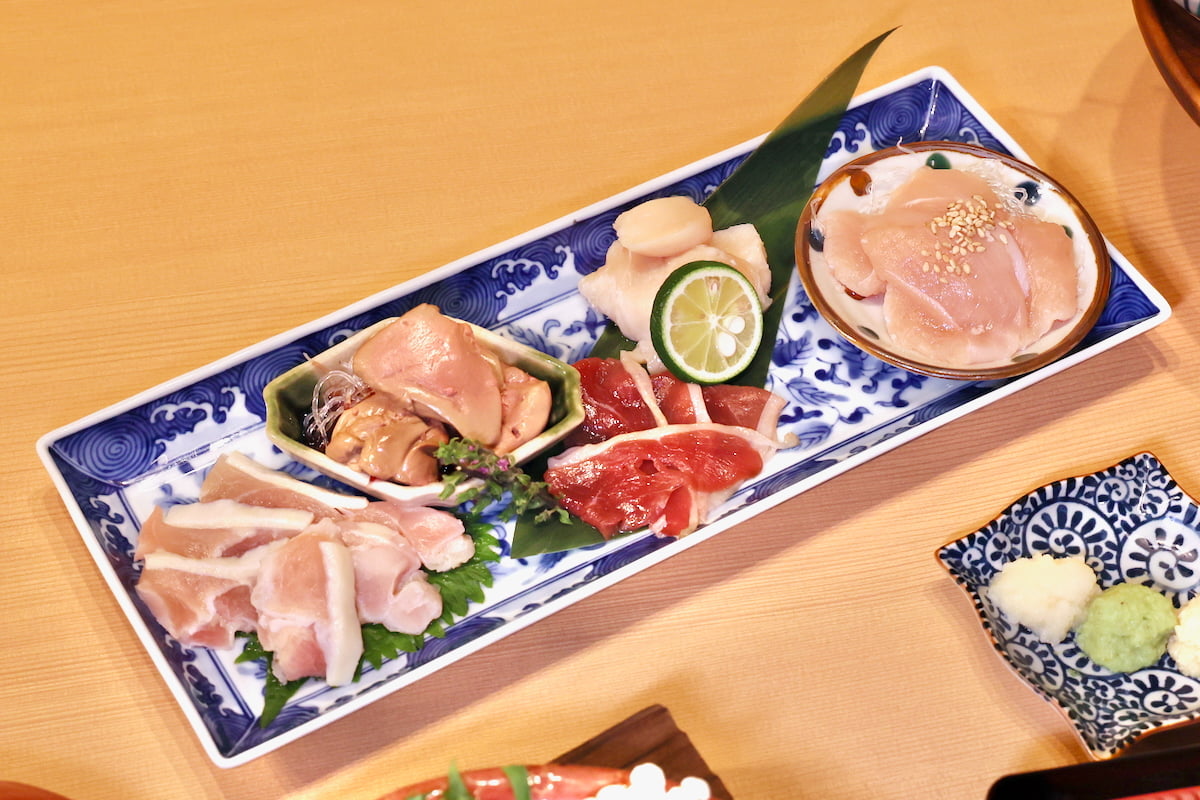国産 赤鶏刺し 5点盛り