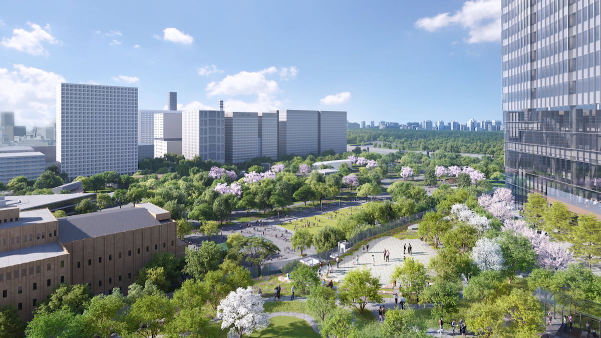 NTT日比谷タワー 基壇部上広場 遠景イメージ