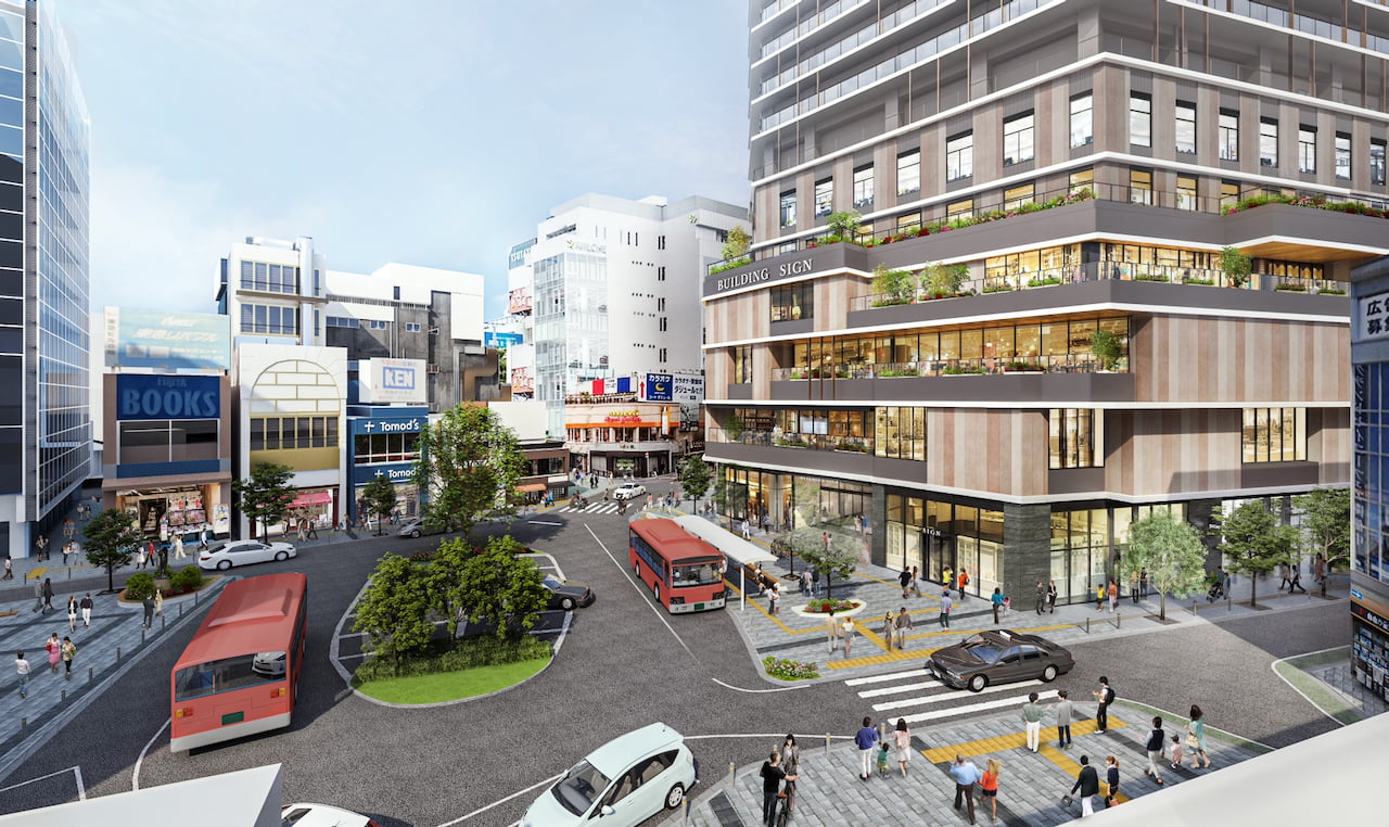 自由が丘駅前に新たなランドマーク誕生へ！再開発複合施設の商業ゾーンが2026年秋に開業予定外観イメージパース
