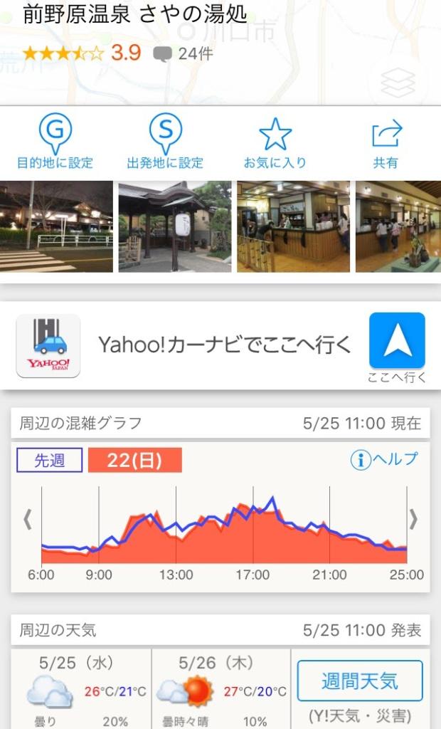 「Yahoo!地図」に日帰り温泉施設